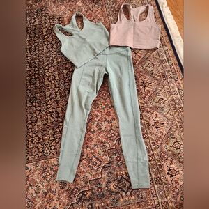 Pact Organic Cotton Green and Brown Leggings Set